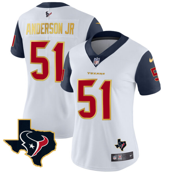 Women's Houston Texans Gold Trim Vapor Jersey - All Stitched - Image 29