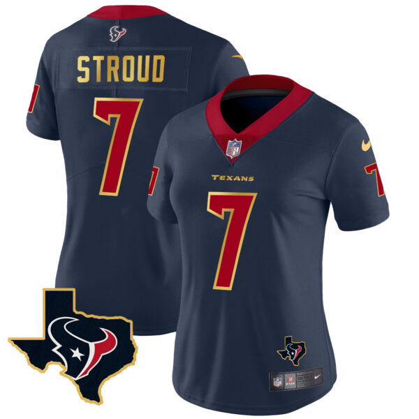 Women's Houston Texans Gold Trim Vapor Jersey - All Stitched - Image 19