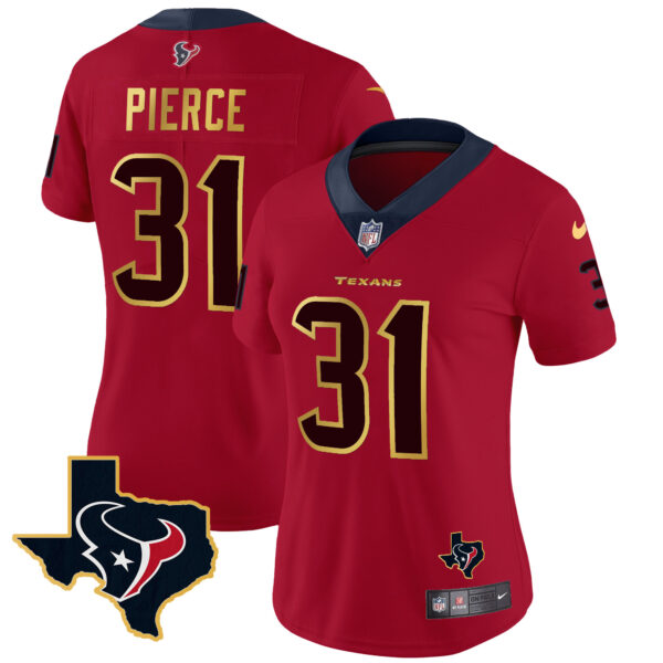 Women's Houston Texans Gold Trim Vapor Jersey - All Stitched - Image 9