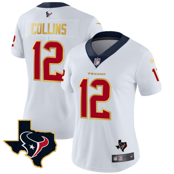 Women's Houston Texans Gold Trim Vapor Jersey - All Stitched - Image 16
