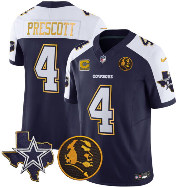 Men's Cowboys Texas & John Madden Patch Gold Trim Vapor Jersey - All Stitched - Image 2