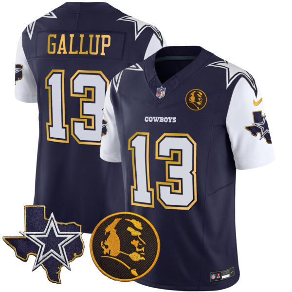 Men's Cowboys Texas & John Madden Patch Gold Trim Vapor Jersey - All Stitched - Image 26