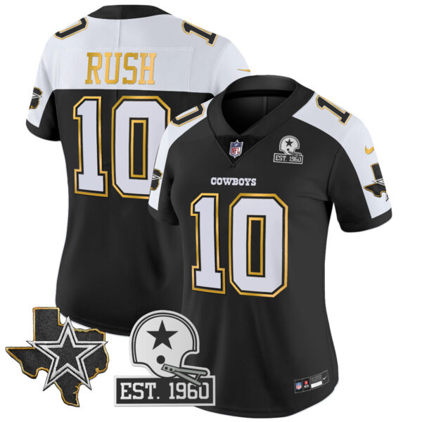 Women's Cowboys Texas Patch Gold Trim Vapor Jersey - All Stitched - Image 13