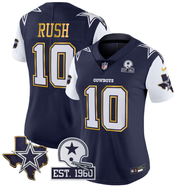 Women's Cowboys Texas Patch Gold Trim Vapor Jersey - All Stitched - Image 27