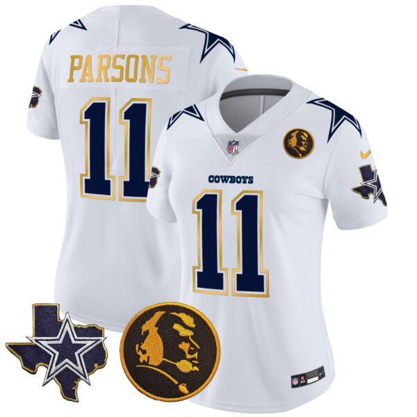 Women's Cowboys Texas & John Madden Patch Gold Trim Vapor Jersey - All Stitched - Image 29