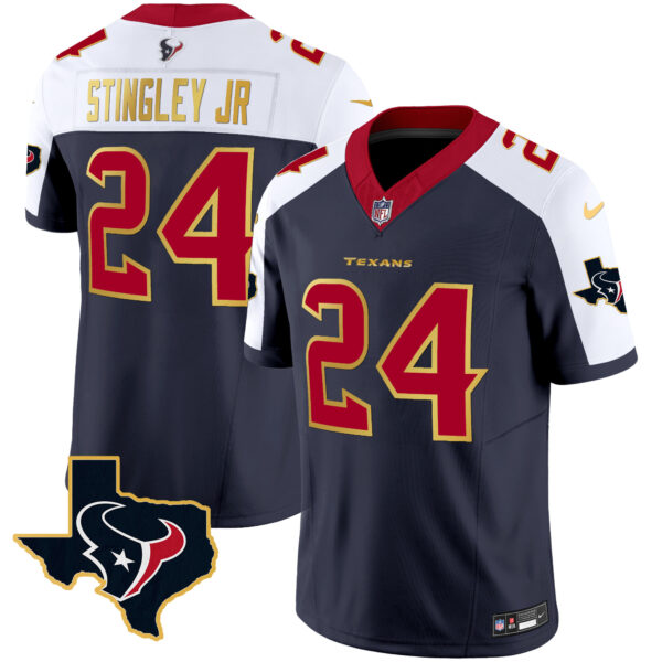 Men's Houston Texans Gold Trim Vapor Jersey - All Stitched - Image 2