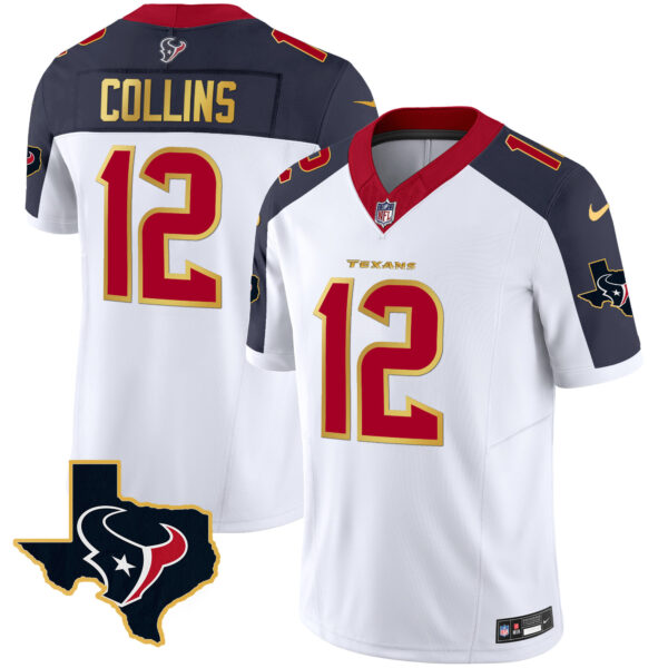 Men's Houston Texans Gold Trim Vapor Jersey - All Stitched - Image 34