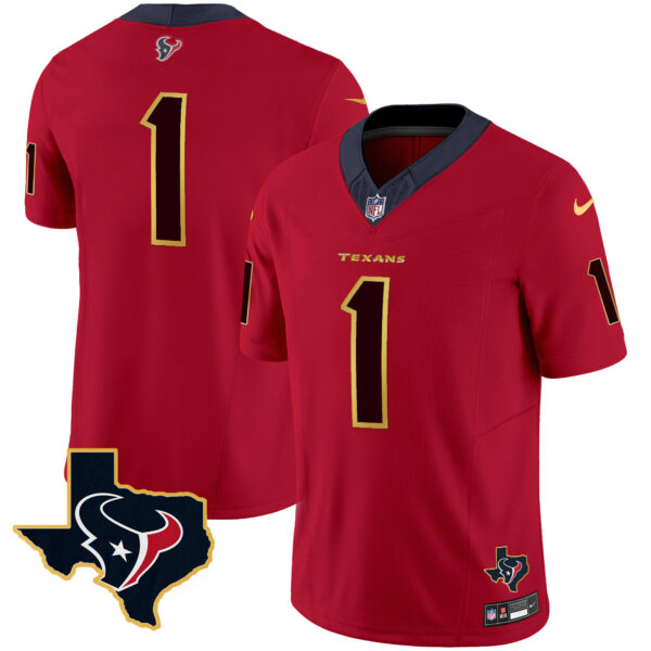 Men's Houston Texans Gold Trim Vapor Jersey - All Stitched - Image 12