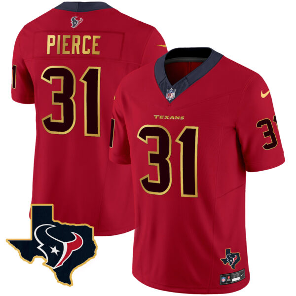 Men's Houston Texans Gold Trim Vapor Jersey - All Stitched - Image 9