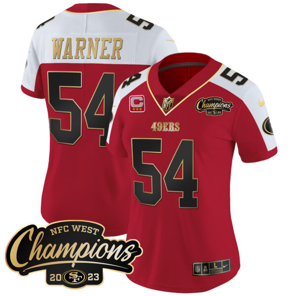 Women's 49ers 2023 NFC West Champions Patch Vapor Jersey - All Stitched - Image 45