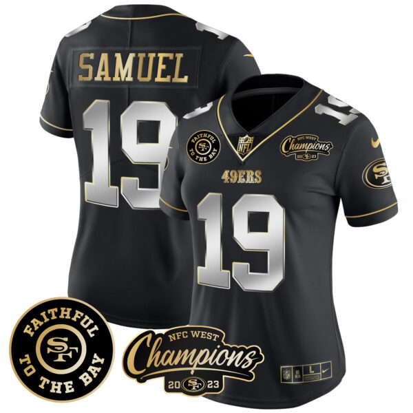 Women's 49ers Faithful & 2023 NFC West Champions Patch Vapor Jersey - All Stitched - Image 32