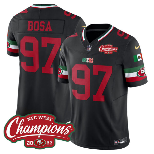 Men's 49ers Mexico 2023 NFC West Champions Patch Vapor Jersey - All Stitched - Image 27
