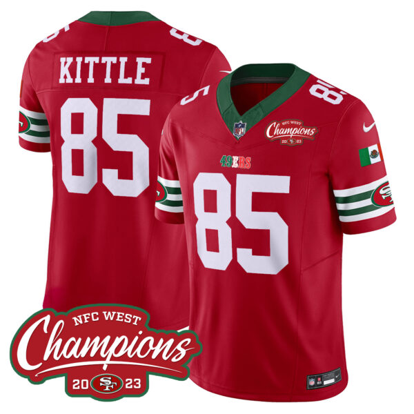 Men's 49ers Mexico 2023 NFC West Champions Patch Vapor Jersey - All Stitched - Image 15
