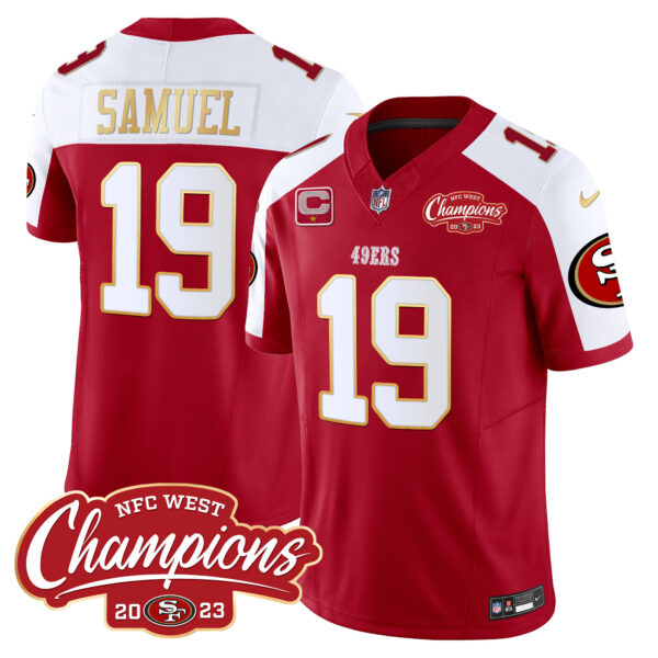 Men's 49ers NFC West Champions Gold Trim Vapor Jersey - All Stitched - Image 12