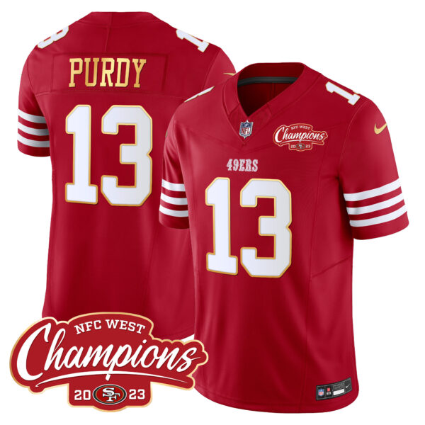 Men's 49ers NFC West Champions Gold Trim Vapor Jersey - All Stitched - Image 43