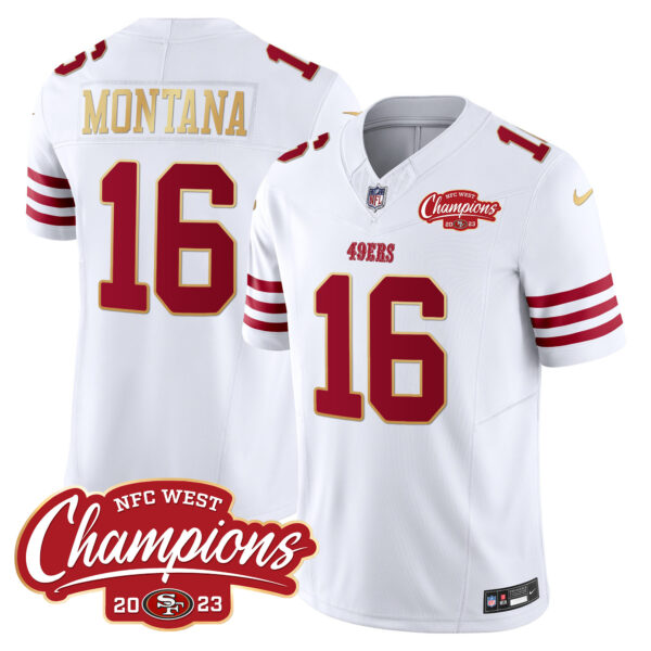 Men's 49ers NFC West Champions Gold Trim Vapor Jersey - All Stitched - Image 38