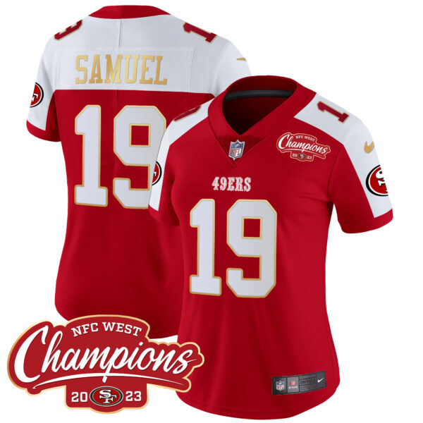 Women's 49ers NFC West Champions Gold Trim Vapor Jersey - All Stitched - Image 12