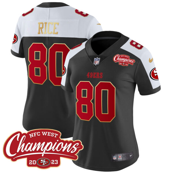 Women's 49ers NFC West Champions Gold Trim Vapor Jersey - All Stitched - Image 6