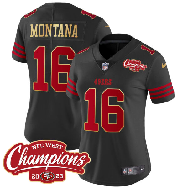 Women's 49ers NFC West Champions Gold Trim Vapor Jersey - All Stitched - Image 28
