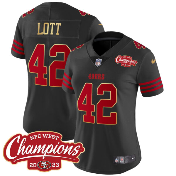 Women's 49ers NFC West Champions Gold Trim Vapor Jersey - All Stitched - Image 29