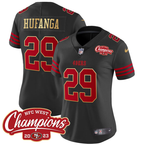 Women's 49ers NFC West Champions Gold Trim Vapor Jersey - All Stitched - Image 30