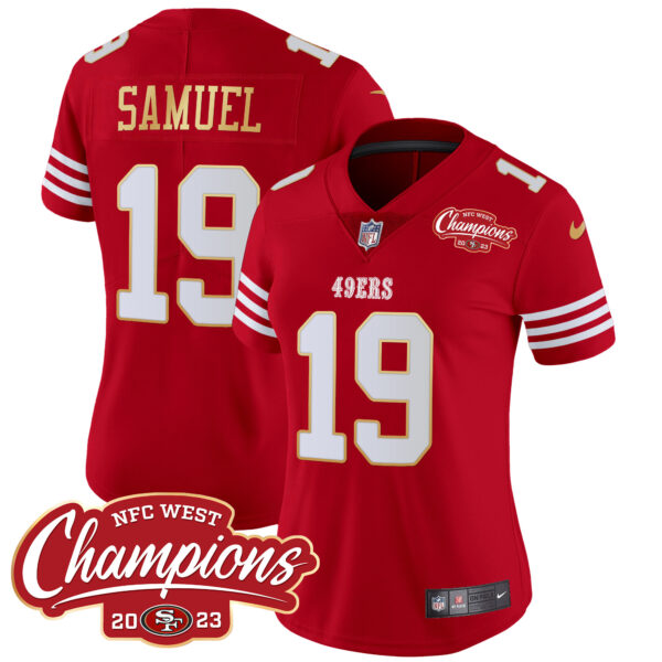 Women's 49ers NFC West Champions Gold Trim Vapor Jersey - All Stitched - Image 42