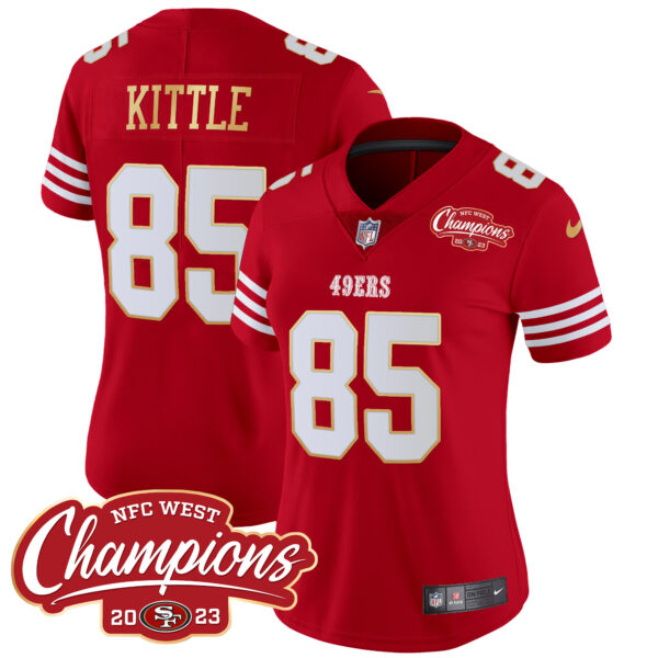 Women's 49ers NFC West Champions Gold Trim Vapor Jersey - All Stitched - Image 44