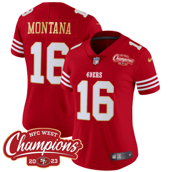 Women's 49ers NFC West Champions Gold Trim Vapor Jersey - All Stitched - Image 48