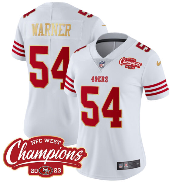 Women's 49ers NFC West Champions Gold Trim Vapor Jersey - All Stitched - Image 35