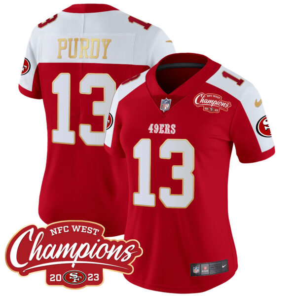 Women's 49ers NFC West Champions Gold Trim Vapor Jersey - All Stitched - Image 13