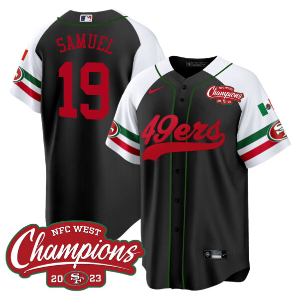 Men's 49ers Mexico 2023 NFC West Champions Baseball Jersey - All Stitched - Image 43