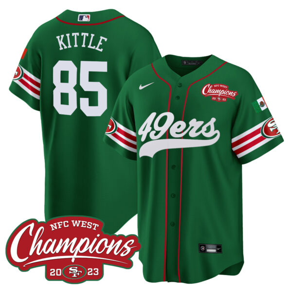 Men's 49ers Mexico 2023 NFC West Champions Baseball Jersey - All Stitched - Image 35