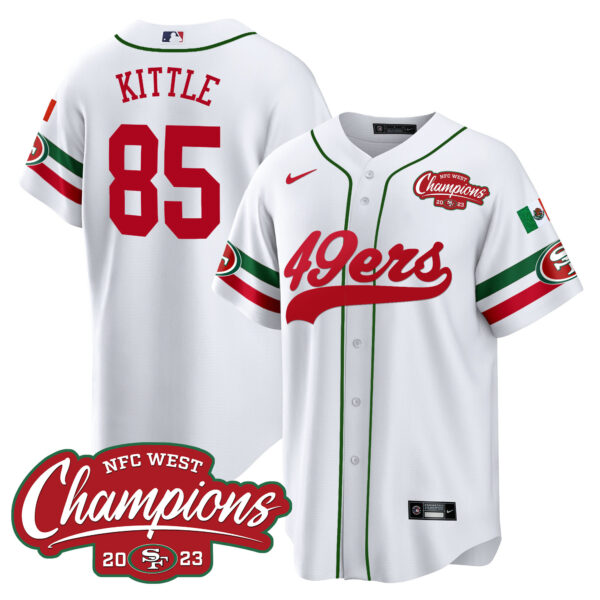 Men's 49ers Mexico 2023 NFC West Champions Baseball Jersey - All Stitched - Image 5