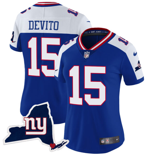Women's Giants New York State Map Patch Limited Jersey V2 - All Stitched - Image 6