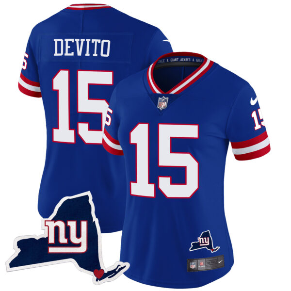 Women's Giants New York State Map Patch Limited Jersey V2 - All Stitched - Image 11