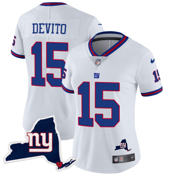 Women's Giants New York State Map Patch Limited Jersey V2 - All Stitched - Image 16