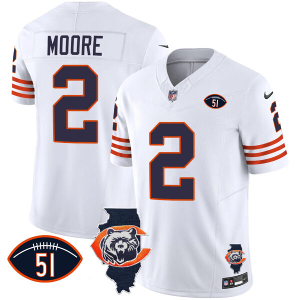 Men's Bears Throwback Illinois Patch Vapor Jersey - All Stitched - Image 19
