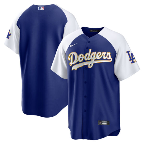 Men's Los Angeles Dodgers Gold Trim Cool Base Jersey - All Stitched - Image 20
