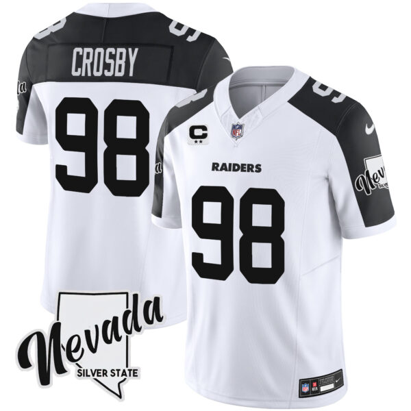 Men's Raiders Nevada Silver State Patch Vapor Jersey - All Stitched - Image 35