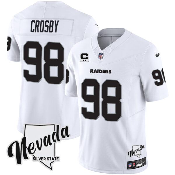 Men's Raiders Nevada Silver State Patch Vapor Jersey - All Stitched - Image 19