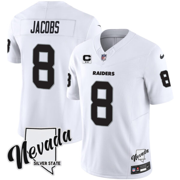 Men's Raiders Nevada Silver State Patch Vapor Jersey - All Stitched - Image 20