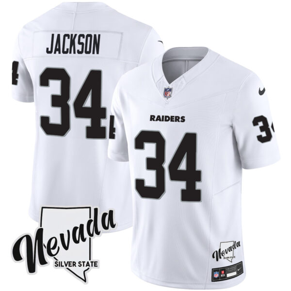 Men's Raiders Nevada Silver State Patch Vapor Jersey - All Stitched - Image 21