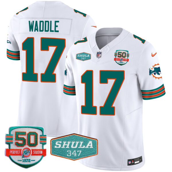 Men's Dolphins Throwback Shula 347 Patch Vapor Jersey - All Stitched - Image 26