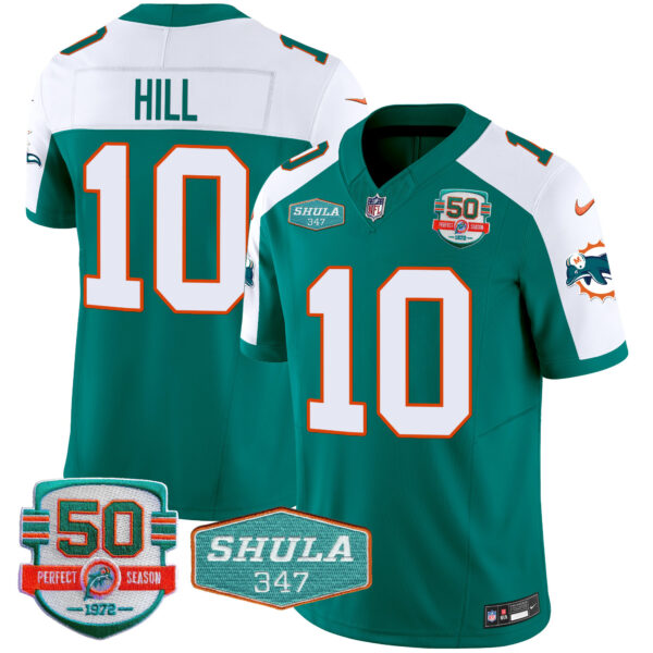 Men's Dolphins Throwback Shula 347 Patch Vapor Jersey - All Stitched - Image 11