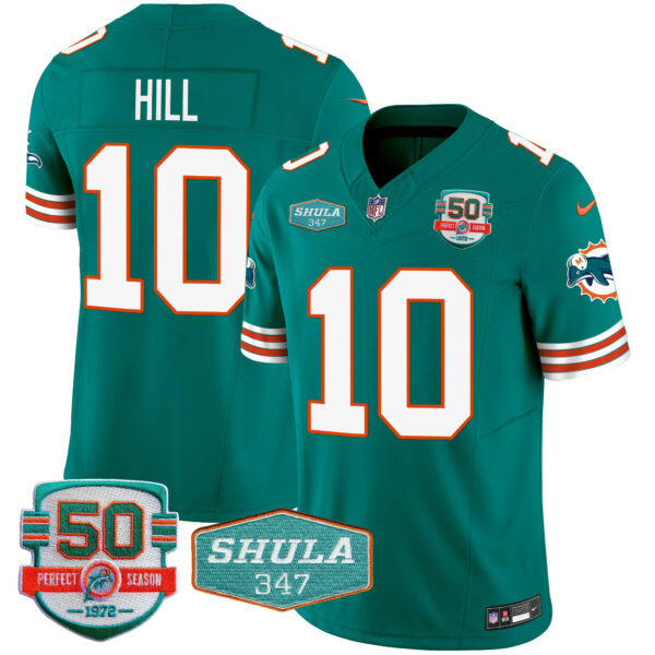 Men's Dolphins Throwback Shula 347 Patch Vapor Jersey - All Stitched - Image 19