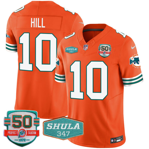 Men's Dolphins Throwback Shula 347 Patch Vapor Jersey - All Stitched - Image 43