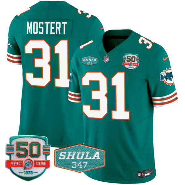 Men's Dolphins Throwback Shula 347 Patch Vapor Jersey - All Stitched - Image 20