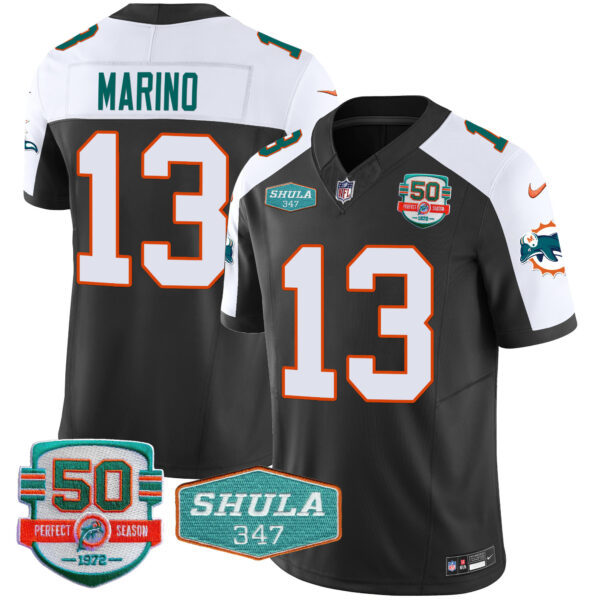 Men's Dolphins Throwback Shula 347 Patch Vapor Jersey - All Stitched - Image 5