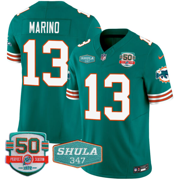 Men's Dolphins Throwback Shula 347 Patch Vapor Jersey - All Stitched - Image 21