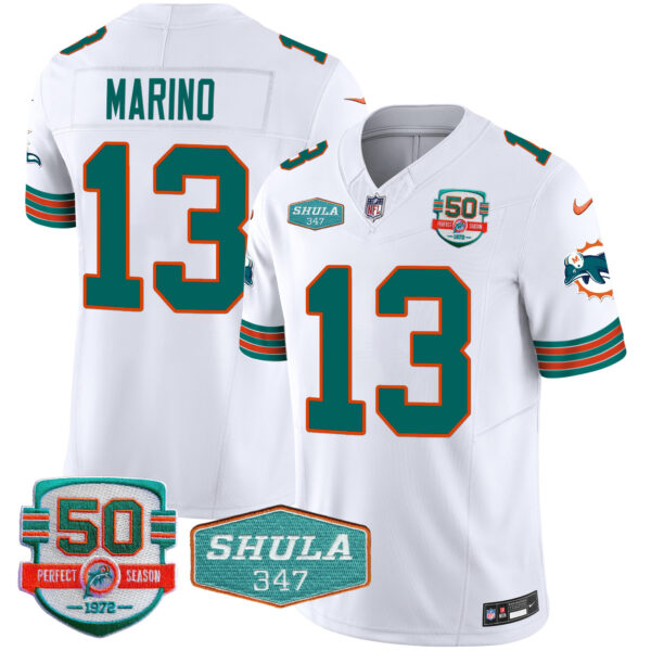 Men's Dolphins Throwback Shula 347 Patch Vapor Jersey - All Stitched - Image 29